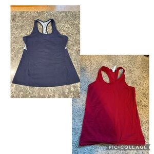 Athleta Navy and Red Tank Tops